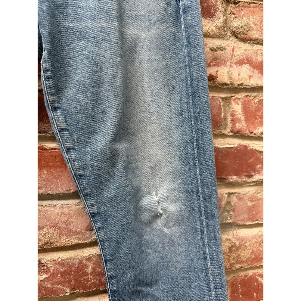 Citizens of Humanity Emerson Slim Boy Friend Jeans Distressed Light Wash Cropped